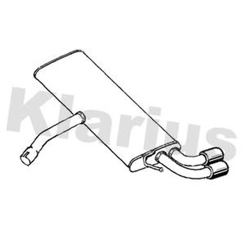 Klarius Box With Tail Pipe Rear fits VW Golf Sportsvan VII 2014-2018 1.4