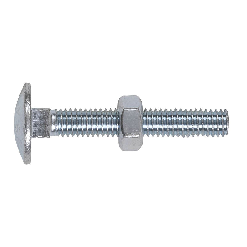 Sealey Coach Bolt & Nut DON 603 M6 x 40mm Zinc Pack of 100 CBN640 Sealey - Dynamic Drive