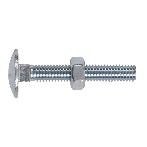 Sealey Coach Bolt & Nut DON 603 M6 x 40mm Zinc Pack of 100 CBN640 Sealey - Dynamic Drive