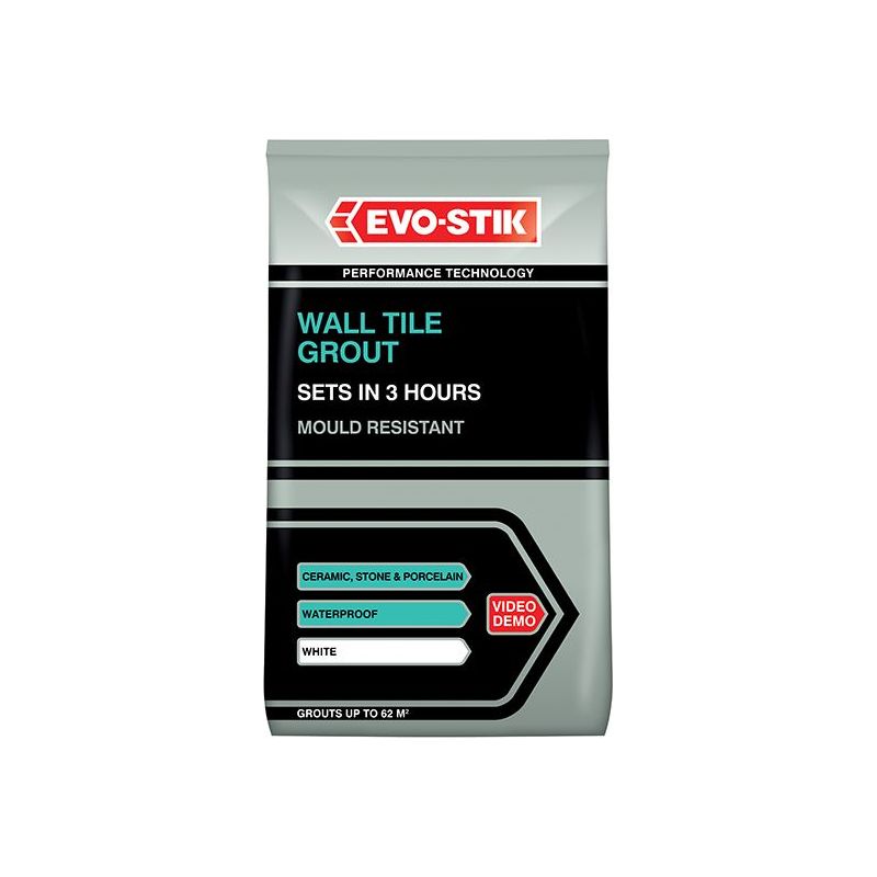 Evo-Stik Wall Tile Grout Mould Resistant White 1.5kg EVO-STIK - Dynamic Drive