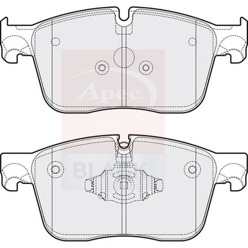 Apec Black Front Brake Pad Set fits Jaguar F-Pace 2015 on 2.0 3.0