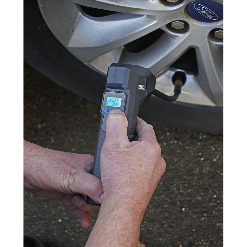 Sealey Compact Rechargeable Tyre Inflator & Power Bank with Worklight CTI120 Sealey - Dynamic Drive