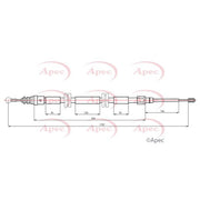 Apec Handbrake Cable Left Rear fits Renault Kangoo Be Bop 2009-2012 1.5 1.6