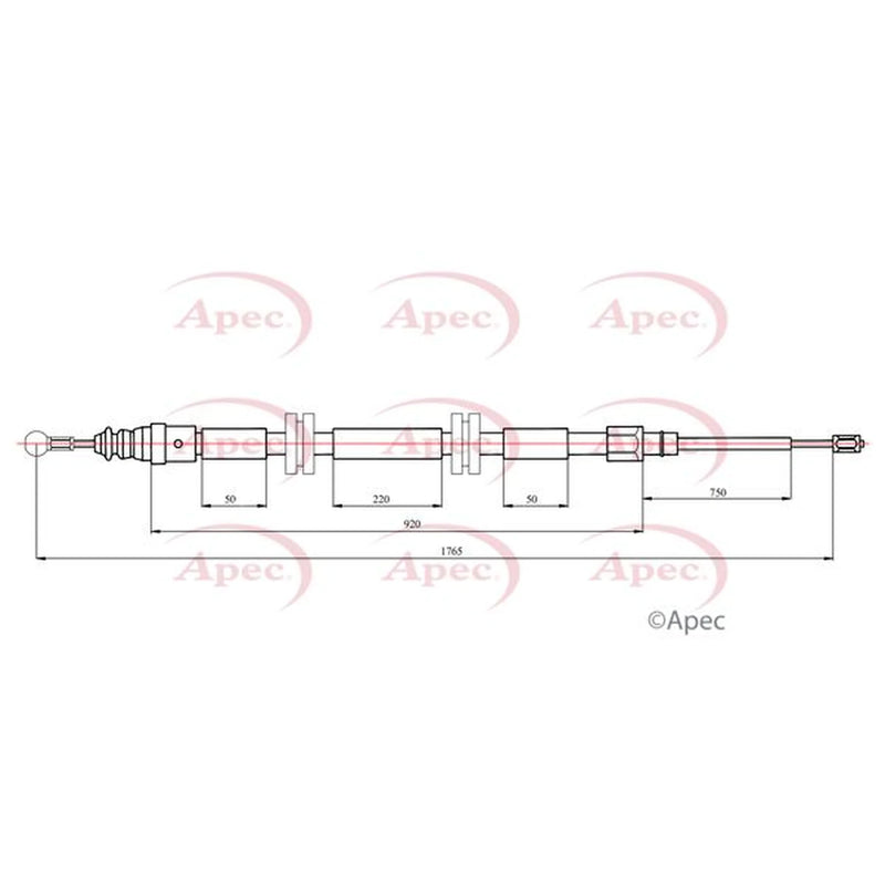 Apec Handbrake Cable Right Rear CAB1749