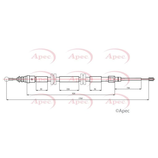 Apec Handbrake Cable Right Rear CAB1749