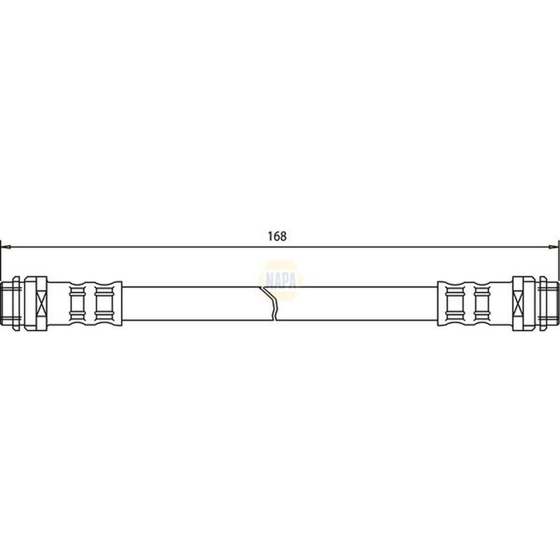 NAPA Brake Hydraulic Hose Line Rear fits Audi A1 2010-2018 1.0 1.2 1.4 1.6 2.0