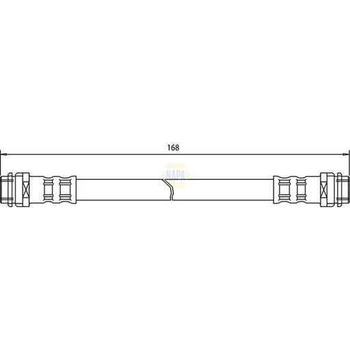 NAPA Brake Hydraulic Hose Line Rear fits Audi A1 2010-2018 1.0 1.2 1.4 1.6 2.0