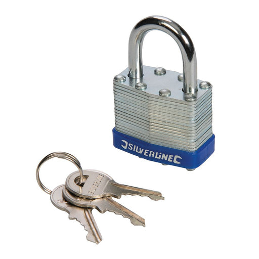 Silverline Laminated Padlock 40mm Silverline - Dynamic Drive