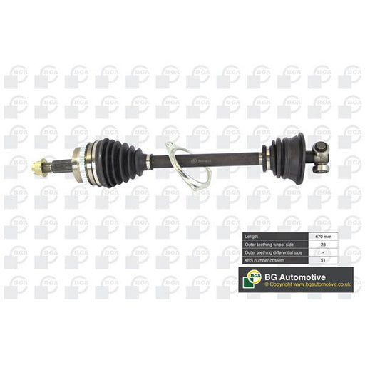 BGA CV Drive Shaft Driveshaft Front Left fits Nissan Interstar 2002-2006