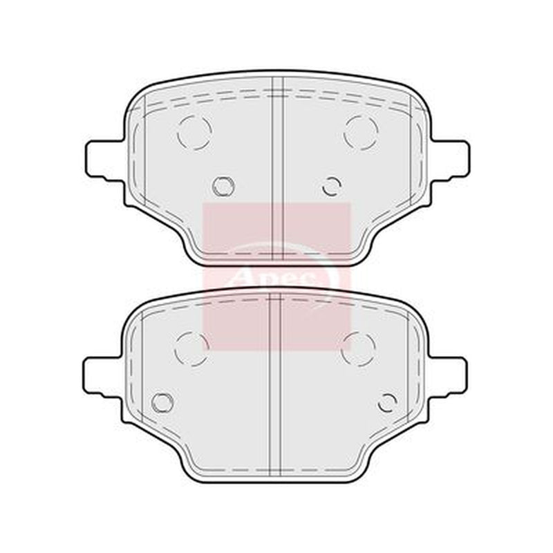Apec Rear Brake Pad Set fits Citroën Berlingo 2018-2019 1.2 1.5