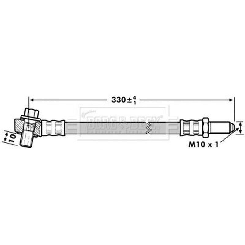 Borg & Beck Brake Hydraulic Hose Line Rear Right BBH7025