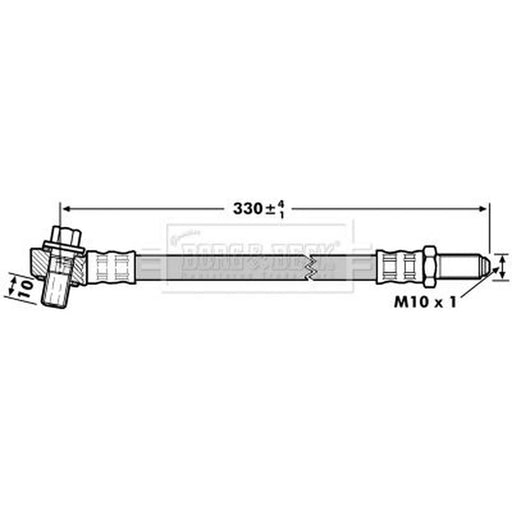 Borg & Beck Brake Hydraulic Hose Line Rear Right BBH7025