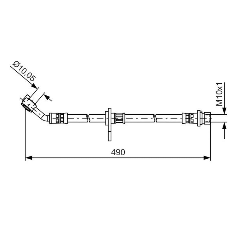 Bosch Brake Hydraulic Hose Line Rear Right fits Honda Accord VIII 2008-2015