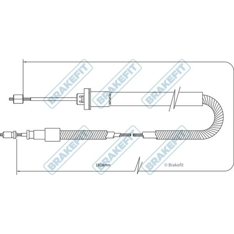 Apec Handbrake Cable Right Rear fits Citroën Berlingo 1996-2011 1.4 1.8 1.9