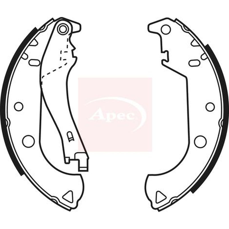 Apec Brake Shoe Set Axle Kit fits Fiat Doblo 2001-2005 1.2 1.3 1.6 1.9