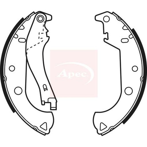 Apec Brake Shoe Set Axle Kit fits Fiat Doblo 2001-2005 1.2 1.3 1.6 1.9