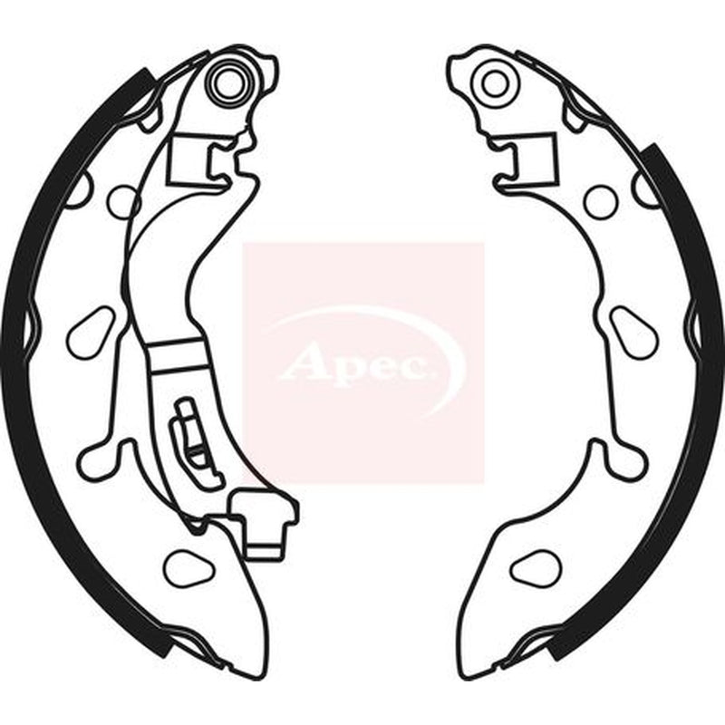 Apec Brake Shoe Set Axle Kit fits Fiat 500 2007 on 1.2 1.3