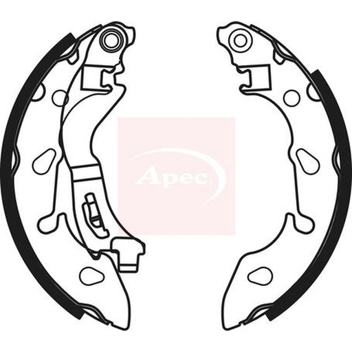Apec Brake Shoe Set Axle Kit fits Fiat 500 2007 on 1.2 1.3