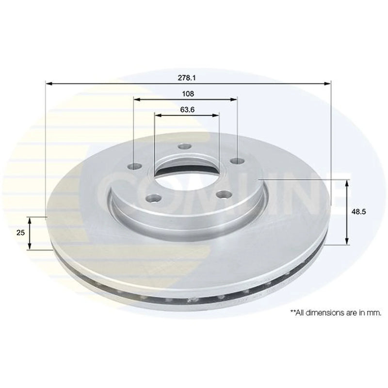 Comline Front & Rear Brake Discs & Pads fits Ford C-Max II 2010-2019 1.5 1.6
