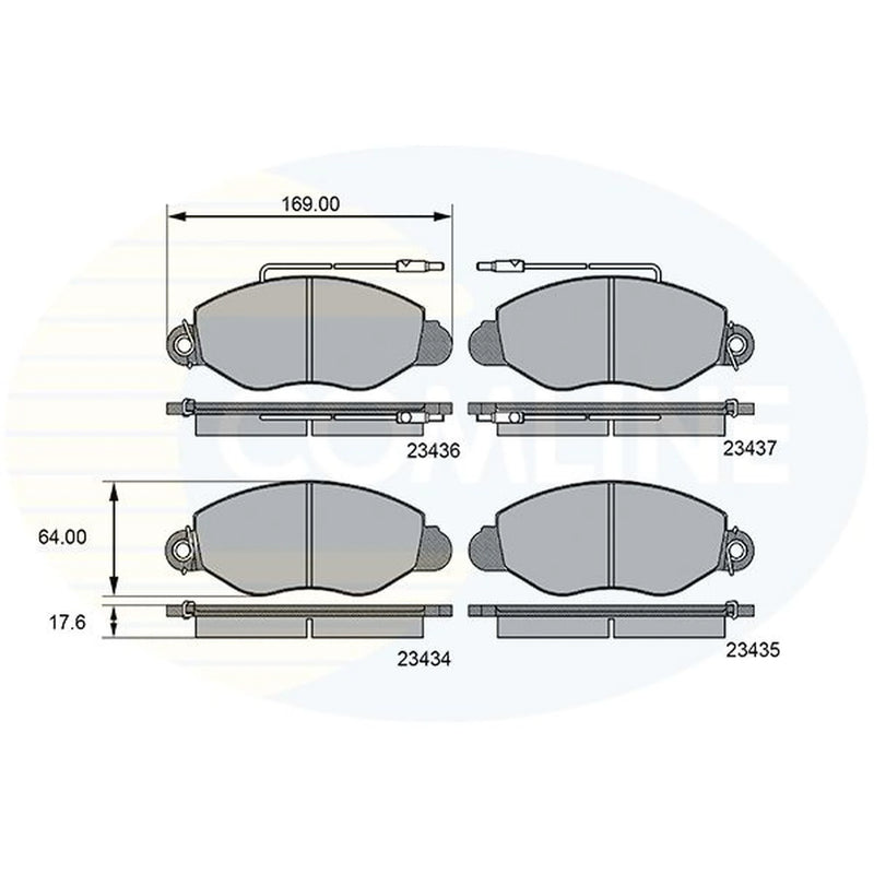 Comline 4 x Front Brake Pad Set fits Nissan Cabstar E 1998-2006