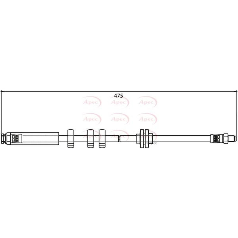 Apec Brake Hydraulic Hose Line Front fits Fiat Cinquecento 1991-1998 0.7 0.9