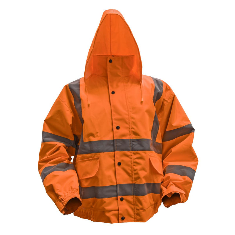 Worksafe Hi-Vis Orange Jacket Quilted Lining Elasticated Waist & Cuffs Large Worksafe - Dynamic Drive