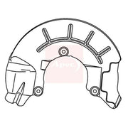 Apec Brake Disc Splash Guard Front Left fits Audi A1 2010-2018 1.4 1.6 1.8 2.0