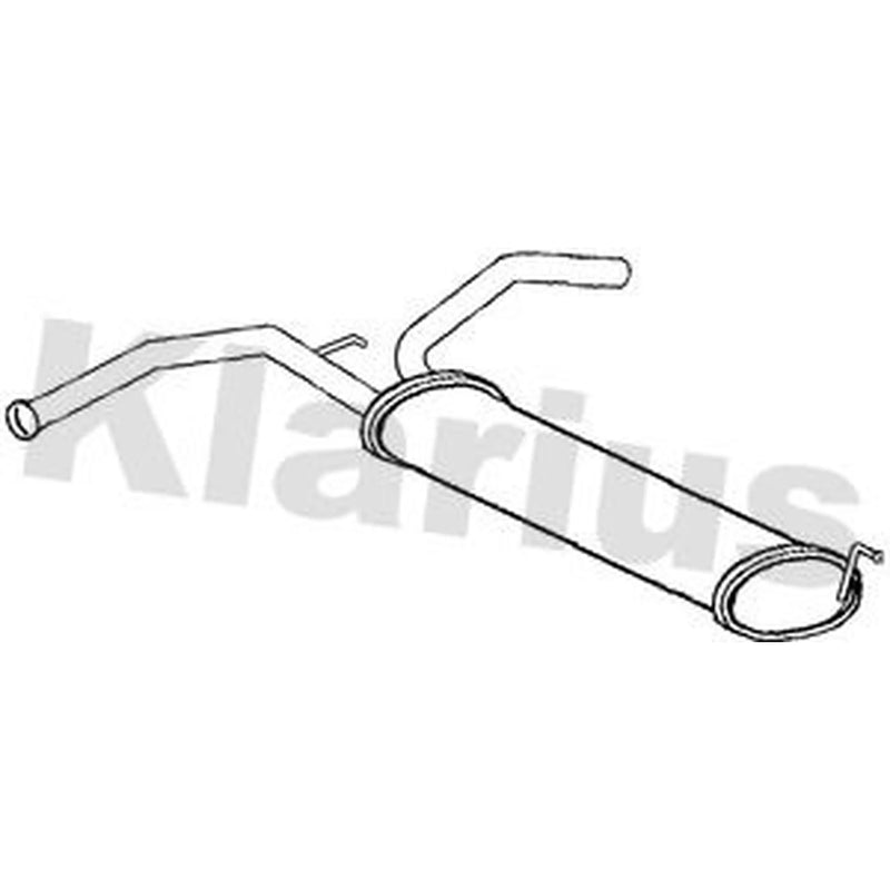 Klarius Box With Tail Pipe Rear fits Citroën C1 2005-2014 1.4