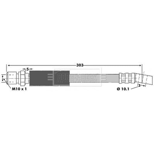 Borg & Beck Brake Hydraulic Hose Line Front Right BBH6353