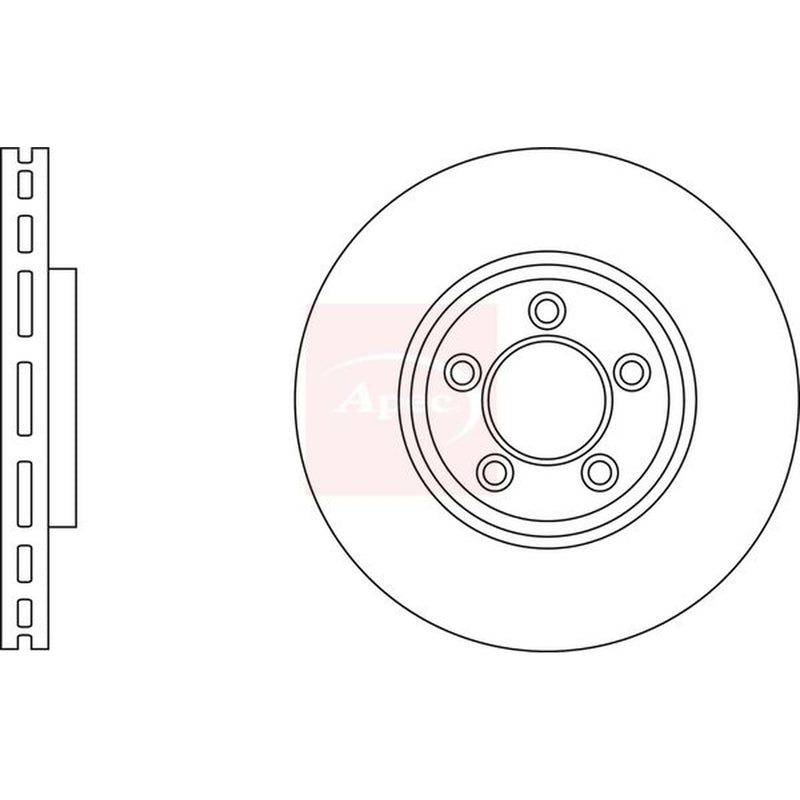 Apec 2 x Vented Brake Discs fits Jaguar S-Type II 1999-2007 3.0