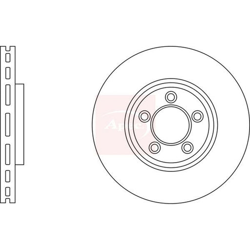 Apec 2 x Vented Brake Discs fits Jaguar S-Type II 1999-2007 3.0