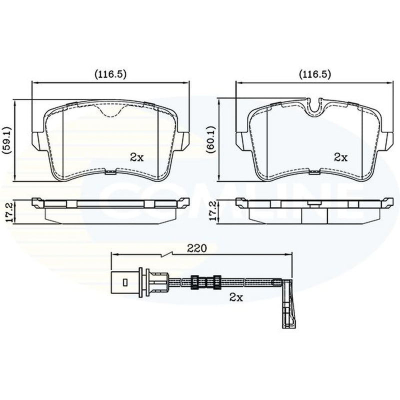 Comline Front & Rear Pads fits Porsche Macan 2014-2018 2.0 3.0 3.6