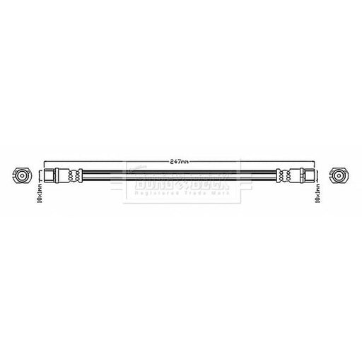 Borg & Beck Brake Hydraulic Hose Line inner BBH6827