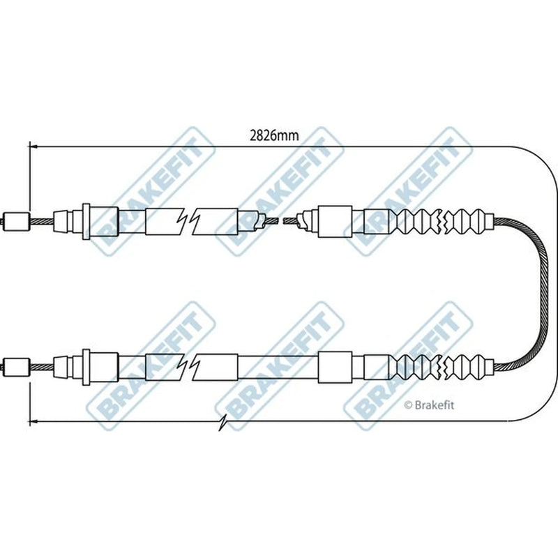 Apec Handbrake Cable Right Rear BBC3070