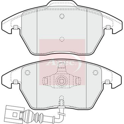 Apec Front Brake Pad Set fits Audi A1 2010-2018 1.4 1.6 1.8 2.0