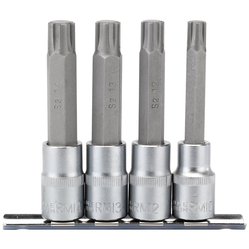 Draper Ribe Socket Bit Set, 1/2" Sq. Dr. (4 Piece) 16345 Draper - Dynamic Drive
