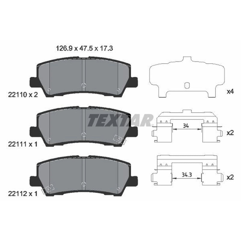 Textar Brake Pad Set 2211003
