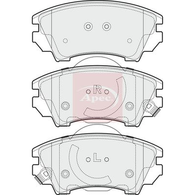 Apec Front Brake Pad Set fits Opel Astra J 2010-2018 1.4 1.6 1.7 1.8 2.0