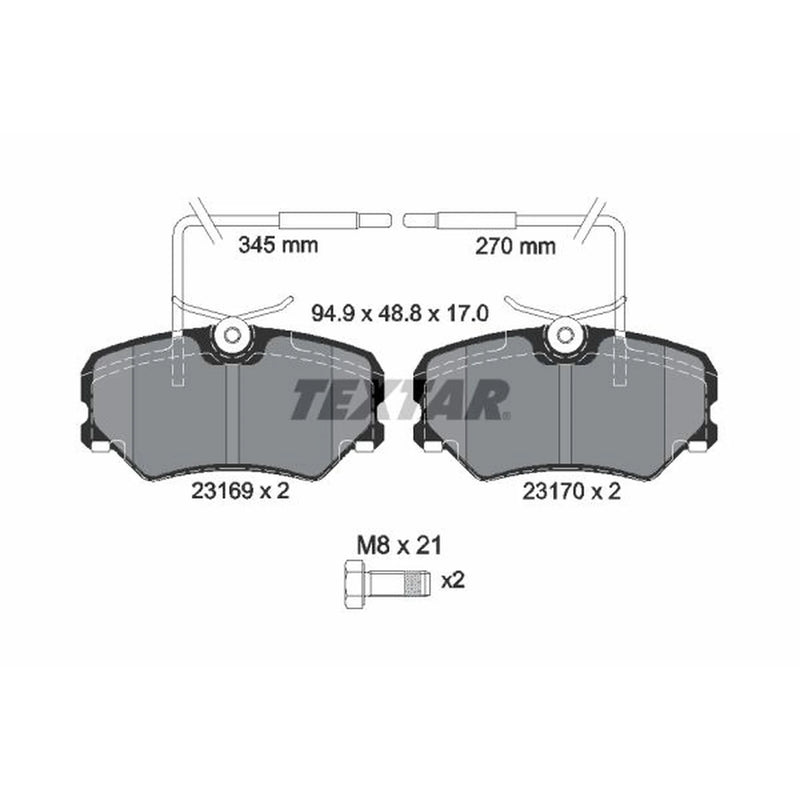 Textar Front Brake Pad Set 2316901