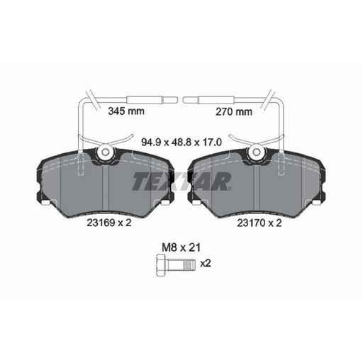 Textar Front Brake Pad Set 2316901