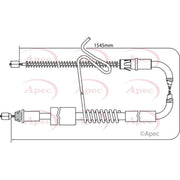 Apec Handbrake Cable Left Rear fits Ford Transit 2000-2014 2.0 2.2