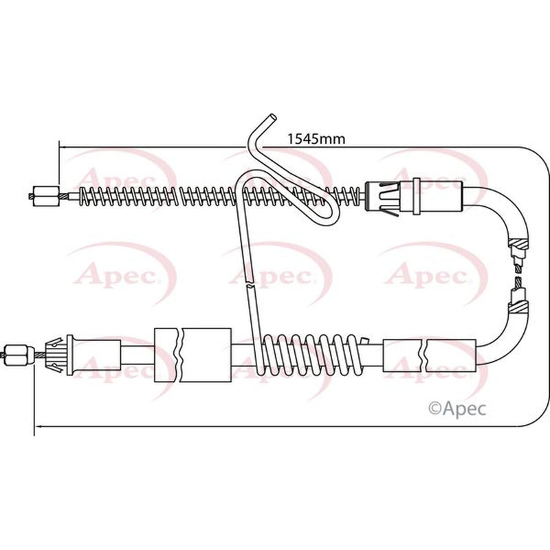 Apec Handbrake Cable Left Rear fits Ford Transit 2000-2014 2.0 2.2