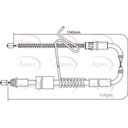 Apec Handbrake Cable Left Rear fits Ford Transit 2000-2014 2.0 2.2