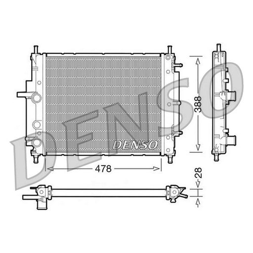 Denso Engine Radiator fits Fiat Brava 1995-2001 1.6