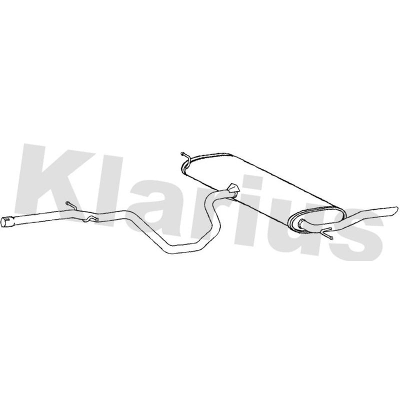 Klarius Box With Tail Pipe Rear fits Skoda Yeti 2009-2017 1.6 2.0
