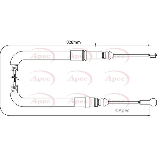 Apec Handbrake Cable Right Rear CAB1048
