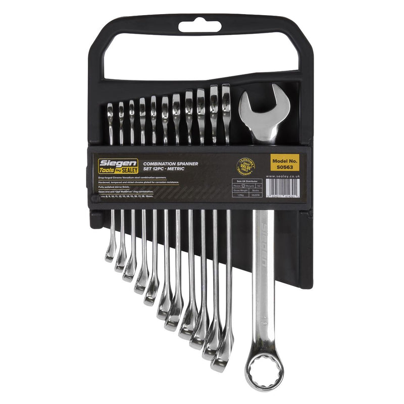 Seigen by Sealey Combination Spanner Set 12pc Metric S0563 Seigen by Sealey  - Dynamic Drive
