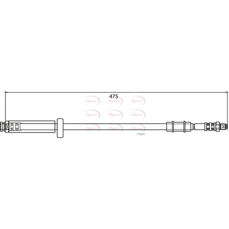 Apec Brake Hydraulic Hose Line Front fits Citroën Relay I 1994-2002