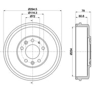 Mintex 2 x Brake Drums fits Mazda MPV 1999-2006 2.0 2.3 2.5 3.0