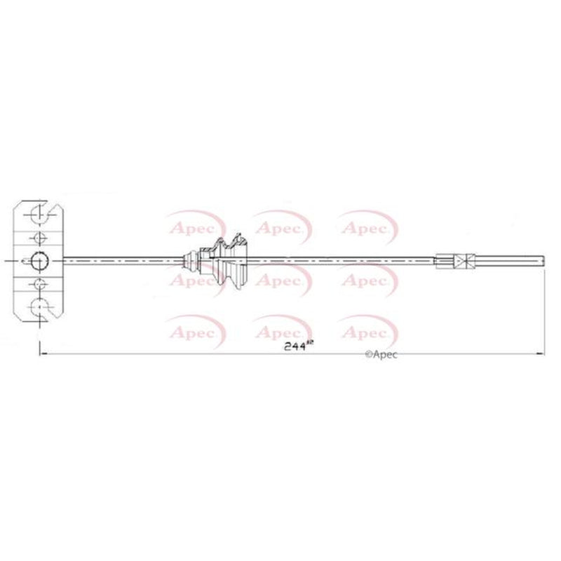Apec Handbrake Cable Front fits Mitsubishi L200 / Triton 2005-2015 2.5